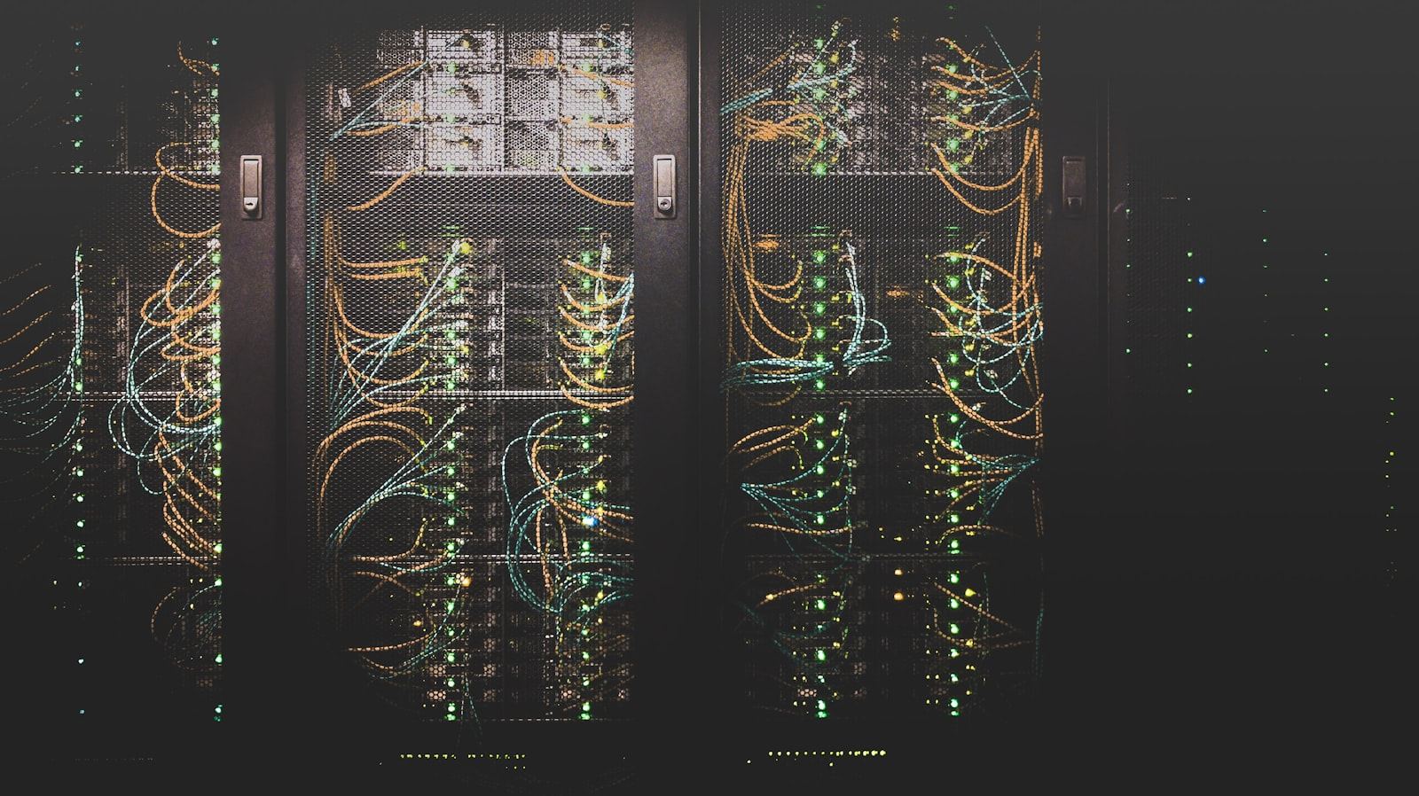 Rows of servers in a data centre hosting websites